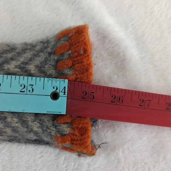 Sparrow Grey and Orange Wool Blend Zip Up Hoodie - Small - Picture 7 of 10